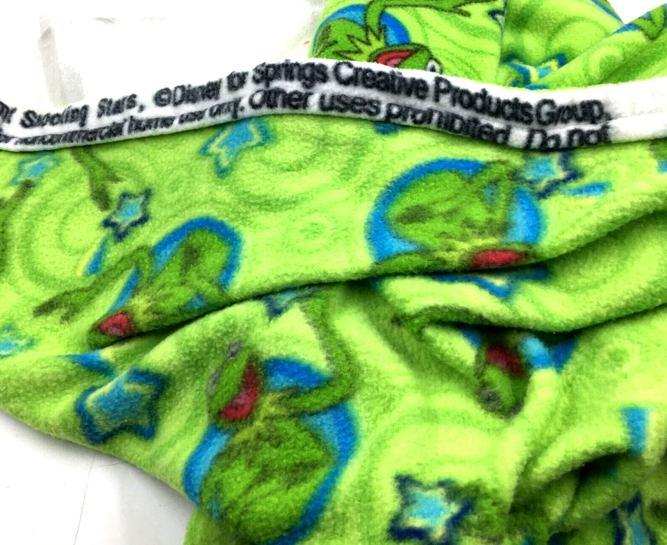 Manta polar hecha a mano Kermit the Frog "Shooting Stars" Disney. 74"x57" Foto 3 de 4