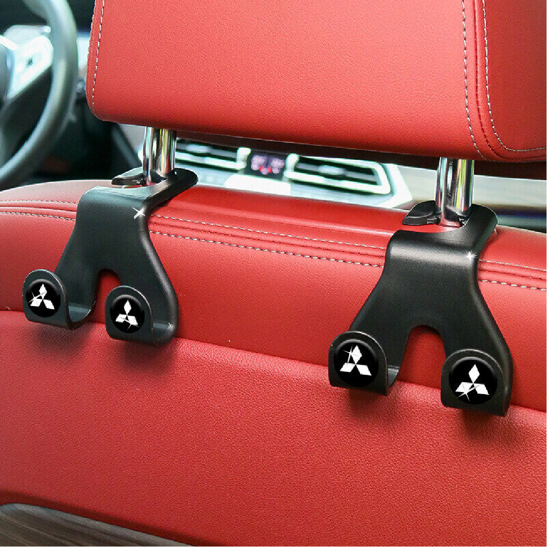 2pcs Car Seat Back Hooks Hanger Interior Accessories Bag Holder for Mitsubishi