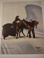Bijan Designer Horse Around Mink Blanket Vintage 1980s Print Ad