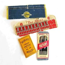 1950s Vintage Miscellaneous SEWING Supplies Needles Pins Hook n Eyes FREE SH