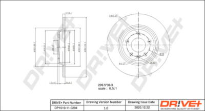 Dr!ve+ 2x Bremsscheiben hinten Voll für Audi A4 Avant A6 8K5 B8 4G5 C7 4GD