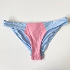 PQ Pilyq Spell Full Bikini Bottoms Tie Sides Medium Ribbed Purple Pink