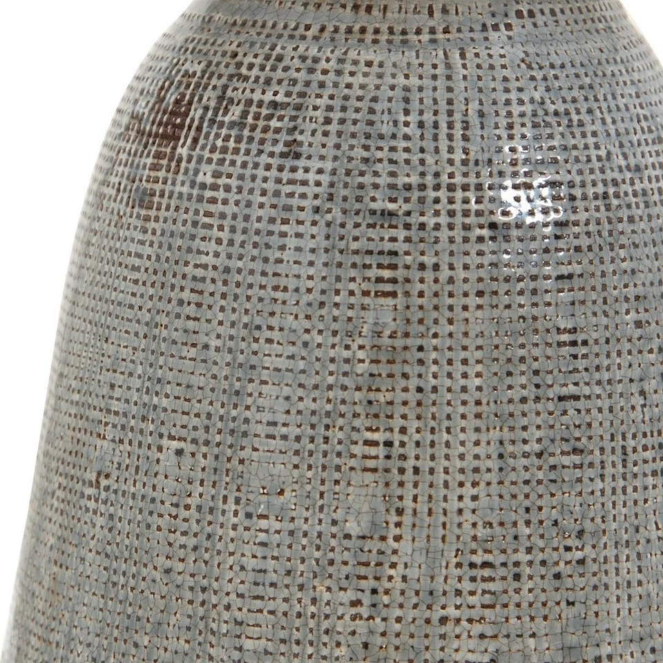 Rustic Elegant Taupe Gray Ceramic Table Lamp 26 in Textured Fabric Finish - Image 4 of 4
