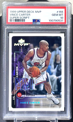 25 PSA 10 ) Vince Carter 1999-00 Upper Deck MVP #155 Super Script 