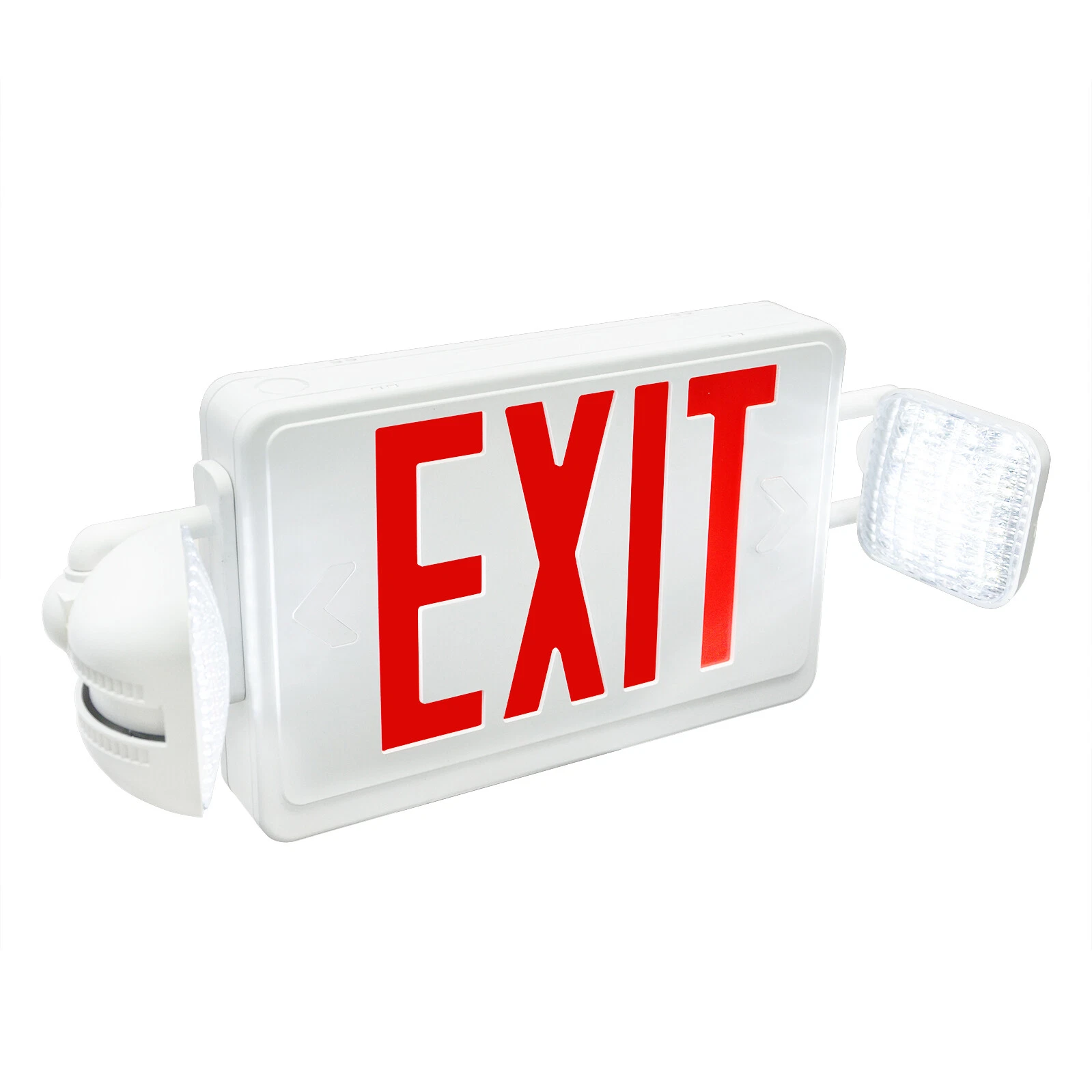 LED Red Exit Sign Emergency Light–Hi Output Compact Combo UL Listed Battery