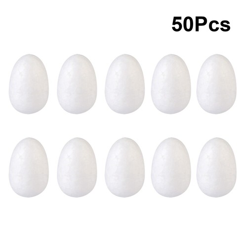 White Polystyrene Eggs Party Favor Supplies Fake Eggs Plain Unpainted Eggs - Picture 6 of 11