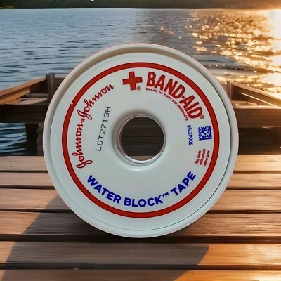 Band-Aid Water Block Tape 100% Waterproof 1''x 10 yards Stays On Even When Wet.