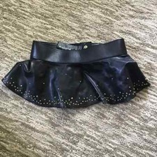 ZARA STUDDED PEPLUM BELT BLACK FAUX LEATHER SIZE 90CM REF.1696/215