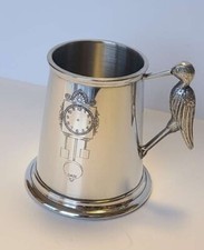 Vintage 1970's Sheffield England Pewter Stork Baby Mug -Engraveable