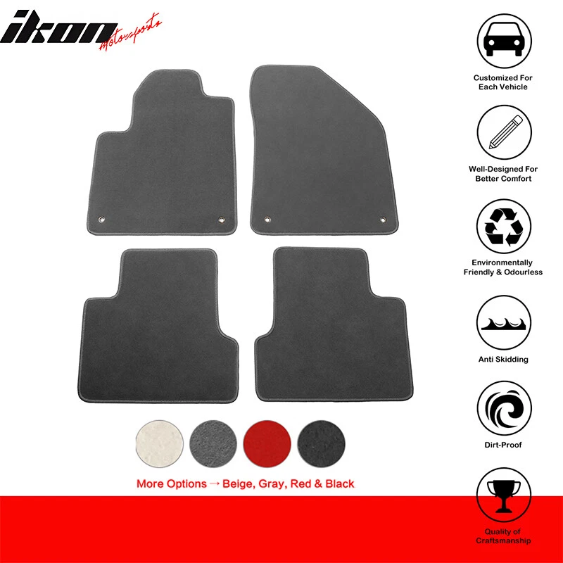 Fits 14-23 Jeep Cherokee Anti-Slip Front Rear Floor Mats Carpet Nylon 4PCS Gray