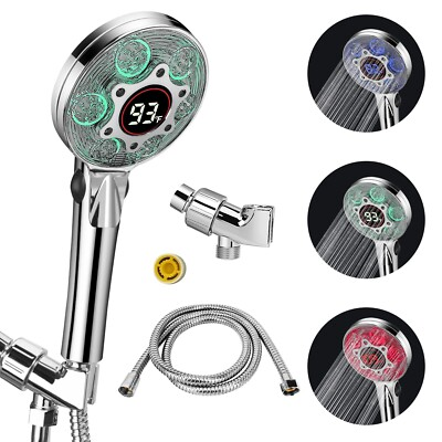 #ad LED Shower Head with Handheld Color Changing Shower Head High Pressure with... $37.39