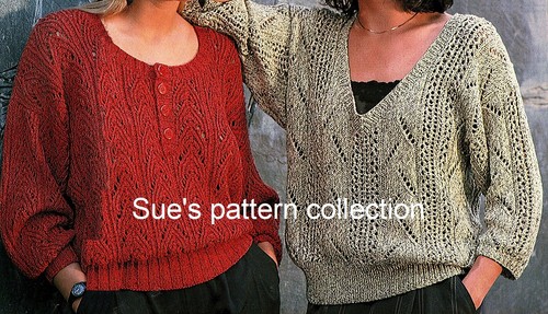 2 Ladies sweater knitting patterns lacy 