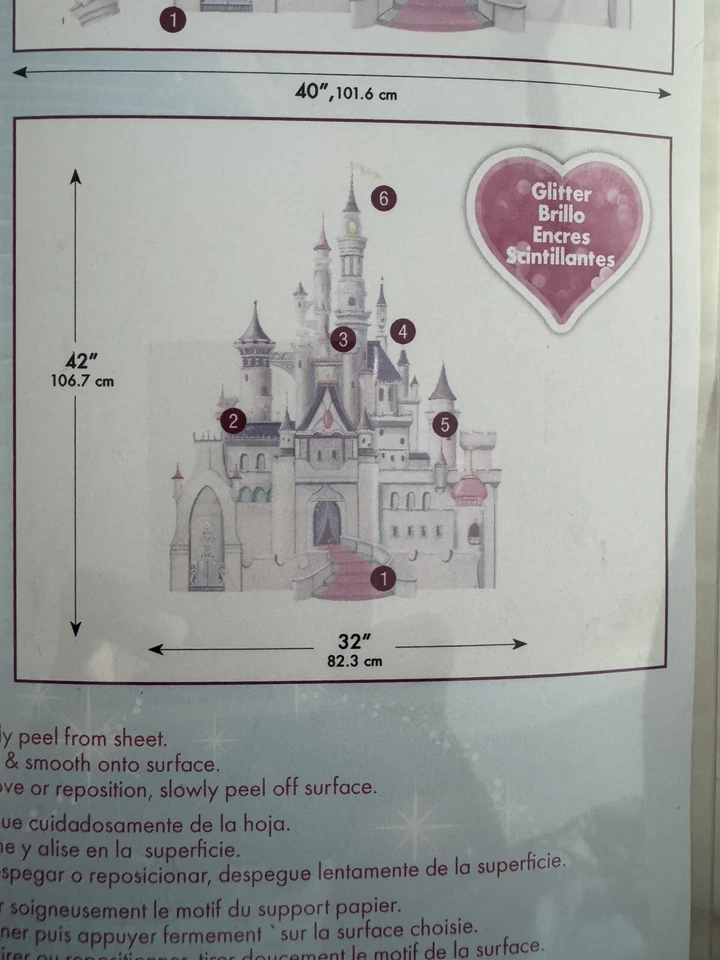 Calcomanía de pared gigante RoomMates RMK1546GM Castillo Princesa Disney pelar y pegar Foto 3 de 4