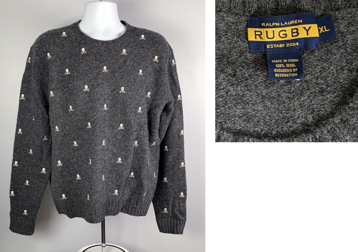 Ralph Lauren Rugby Skull Crossbones Logo Knit Sweater Mens Ralph Lauren Rugby Skull Crossbones Logo Knit Sweater Mens