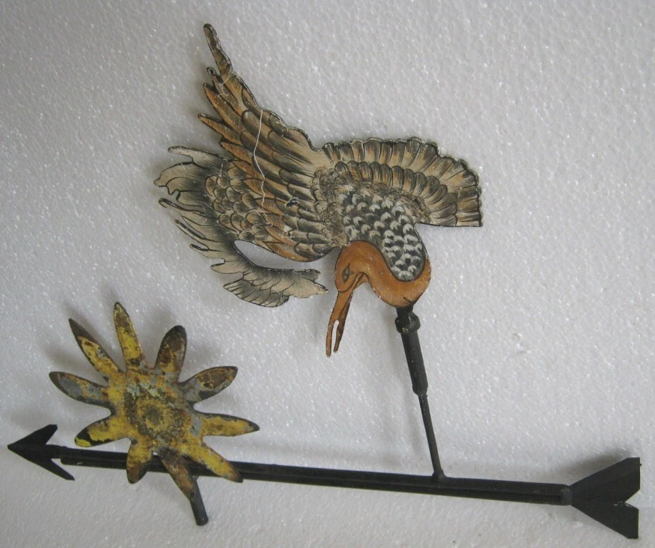 IRON BIRD WEATHER VANE . BIRD AND FLOWER WEATHERVANE - Image 4 of 4