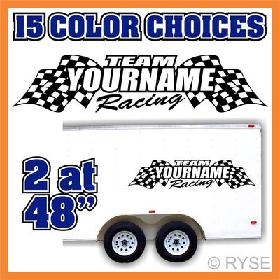 Custom Your Team Name Trailer Race Graphic Flags Decal Car IMCA Model ...