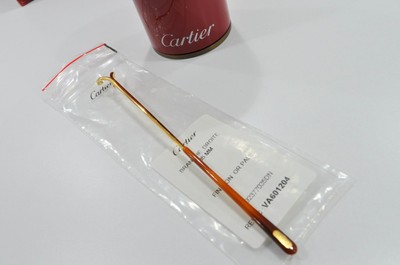 Cartier adjust arm BRANCHE DROITE oro C decor vintage rimless gold plated 135 mm