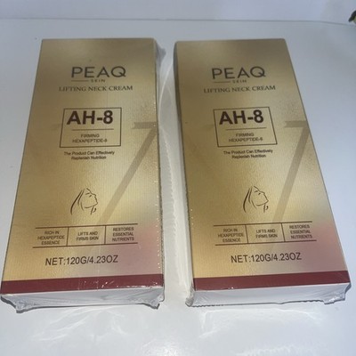 (2) PEAQ Skin Lifting Neck Cream AH-8 Firming Hexapeptides-8 NEW *Sealed* 4.23oz