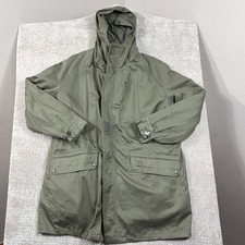 Vintage 1970s French Military F1 Parka Jacket Olive Drab Faux Fur Liner 92C