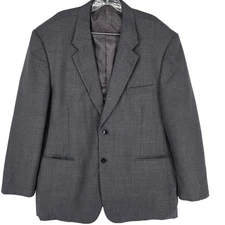 Michael Brian Sport Coat Mens 48 Wool Blend Check 2 Piece Notch Lapel Jacket