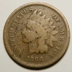 1866 Indian Head Cent Penny VG-Details  "Actual Coin Pictured - Not Cleaned"