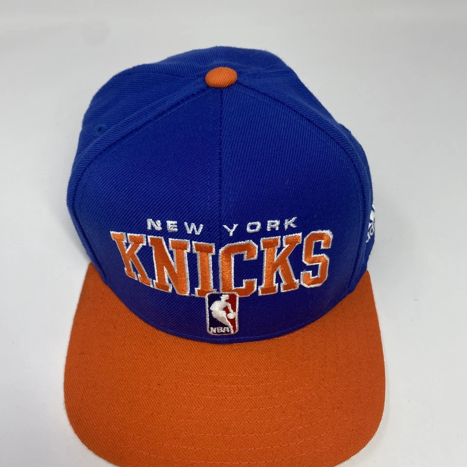 New York Knicks Hat Cap Snap Back Blue Orange NBA Basketball Adidas Mens - Image 3 of 4