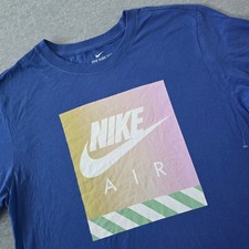 Nike Air Mens Blue Graphic T-Shirt Short Sleeve Cotton Crew Neck Size M