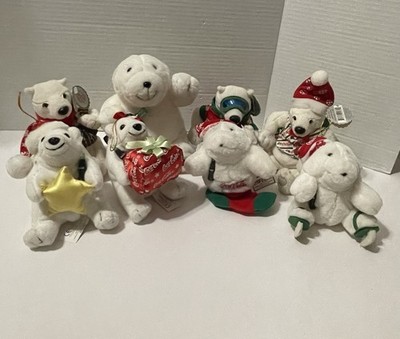 Coca-Cola Polar Bear Many-Minis Plush/Bean Bag Mixed -Lot of 8 From 1990 s
