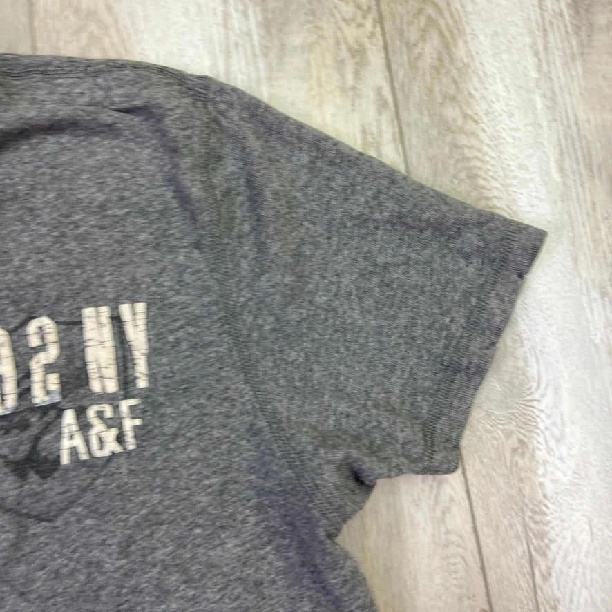 Abercrombie & Fitch Shirt Mens XL Gray Muscle Henley Short Sleeve Men VINTAGE * - Image 3 of 4