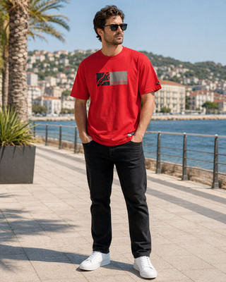 Alpinestars Men's Short Sleeve Crew Neck Rectangle T-Shirt Red, XXL