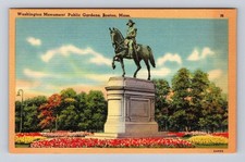 Boston MA-Massachusetts, Washington Monument Public Gardens Vintage Postcard