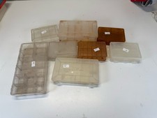 Lot of 9 Vintage Plastic Tackle Craft Storage Organizer Boxes Plano Style