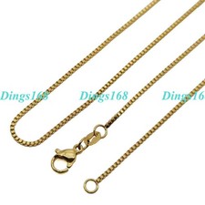 18K Yellow Gold Filled Tarnish/Nickel-Free 2mm 22inch Italian Box Chain Necklace