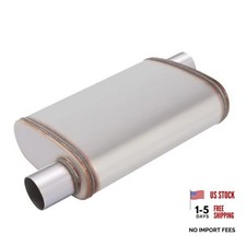 2.25" Universal Muffler, Performance Chamber 2.25 Inch Offset In / Offset Out