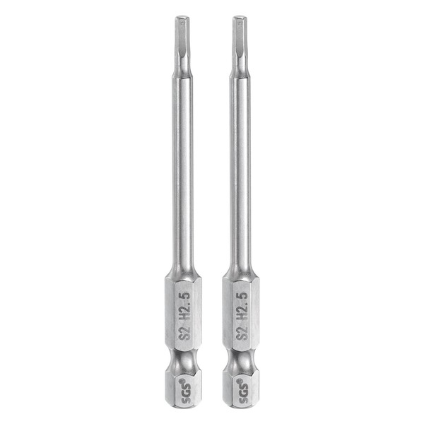 "2Stk 2,5Mm (H2,5) Sechskantkopf-SchraubenschlüSsel-Bohrer,3\" Lange Magnetische"-image