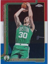 2025-26 Topps Chrome - Sam Hauser #14 Red White & Blue Refractor