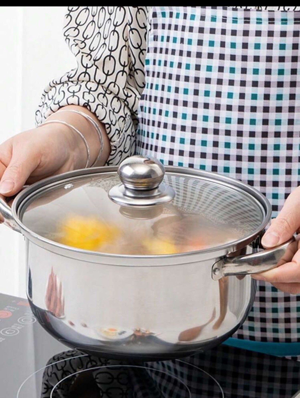 10pcs Luxury Stainless Steel Induction Cookware Set, Non-Stick Stainless Steel