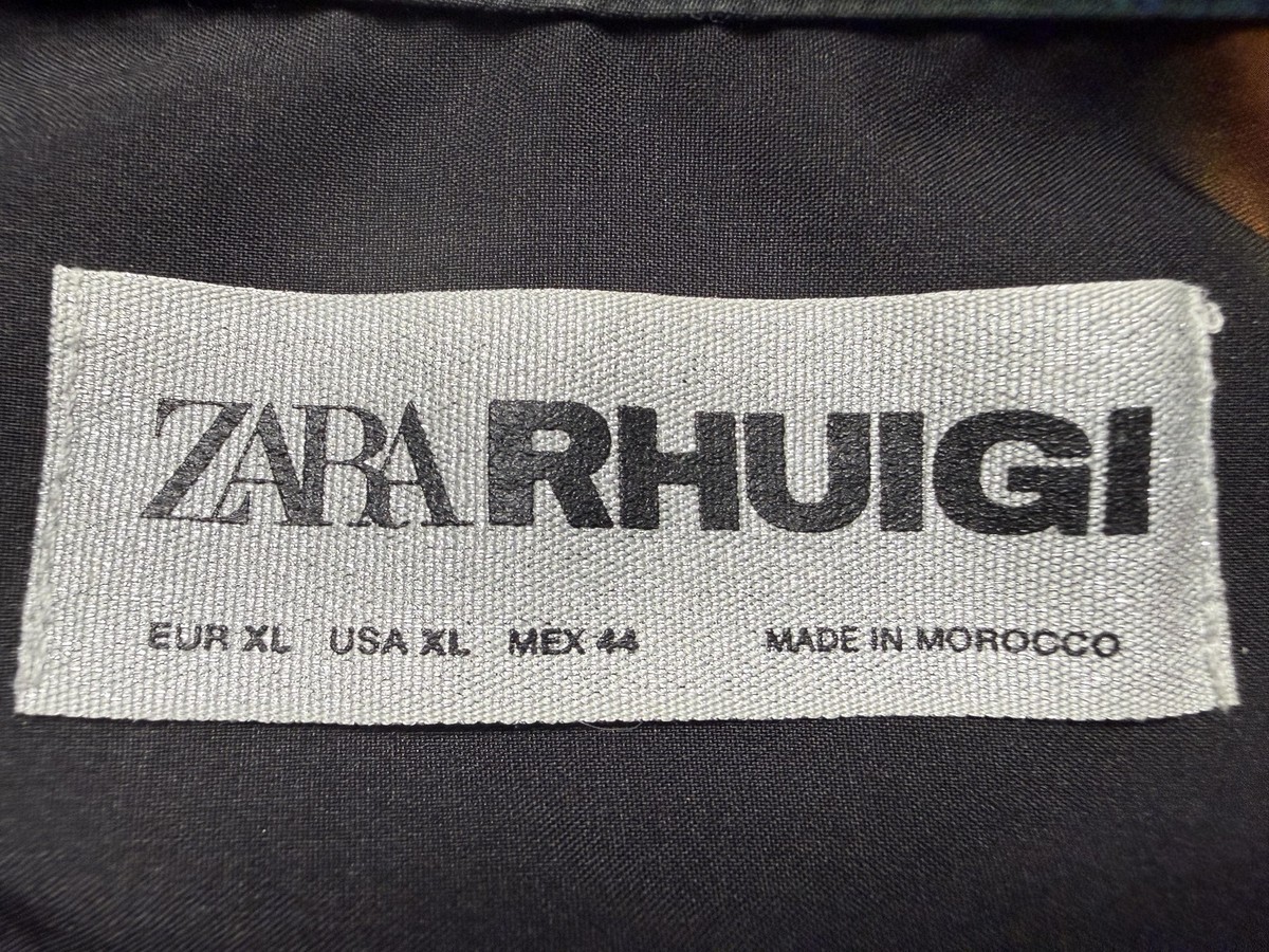 ZARA RHUIGI Shirt Mens XL Multicolor Abstract Short Sleeve Button