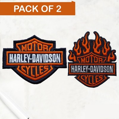 Pack Of 2 Harley Motorcycles Iron On Patch - Sew Patch - Embroidered Patch