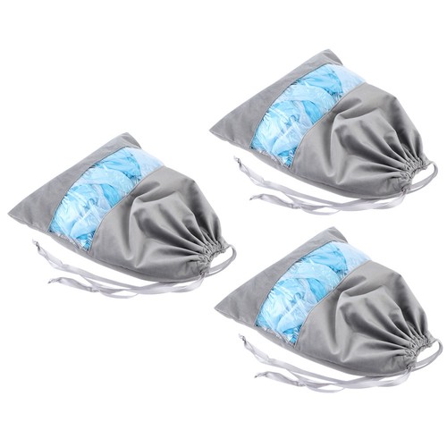 3Pcs Drawstring Type Velvet Storage Bag Clothes Dust Proof Bag Storage 6989 - Picture 4 of 12
