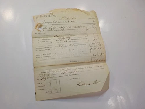 Civil War Document 1862 64th New York Discharge Union Mills Virginia Soldier VTG
