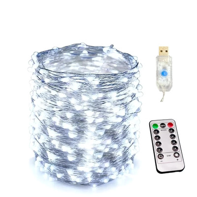 USB Fairy Lights LED String 5M 10M 20M 30M Remote 8 Modes Warm White RGB