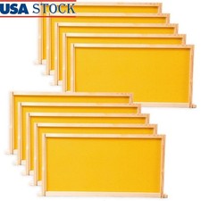10 Pack Deep Hive Frames Wax Foundations Langstroth Beehive Easy Assembly New