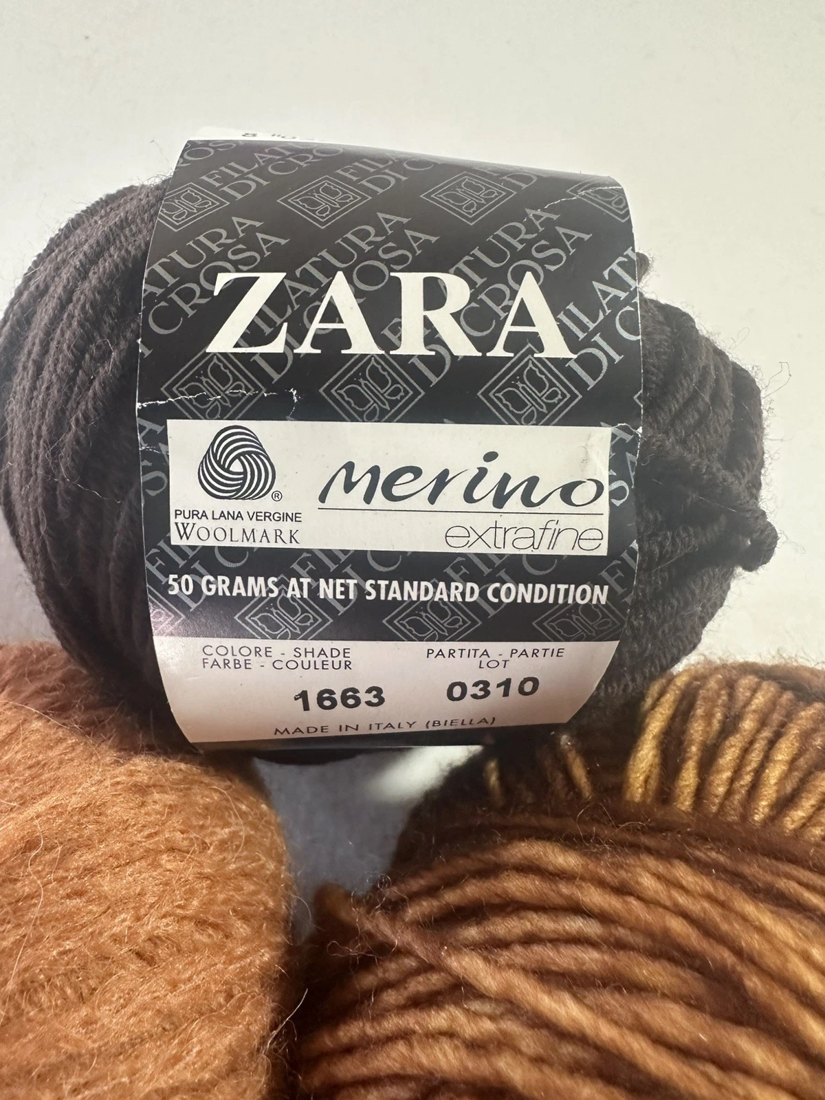 Lot of 5 Yarn NICE Balls Mix Color Zara, K&C Unknown. FALL WINTER COLORS. - product detail image 15