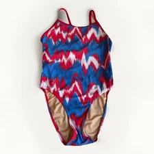 Sporti One Piece Athletic Swimsuit Bathing Suit Women's 34 Colorful Racer