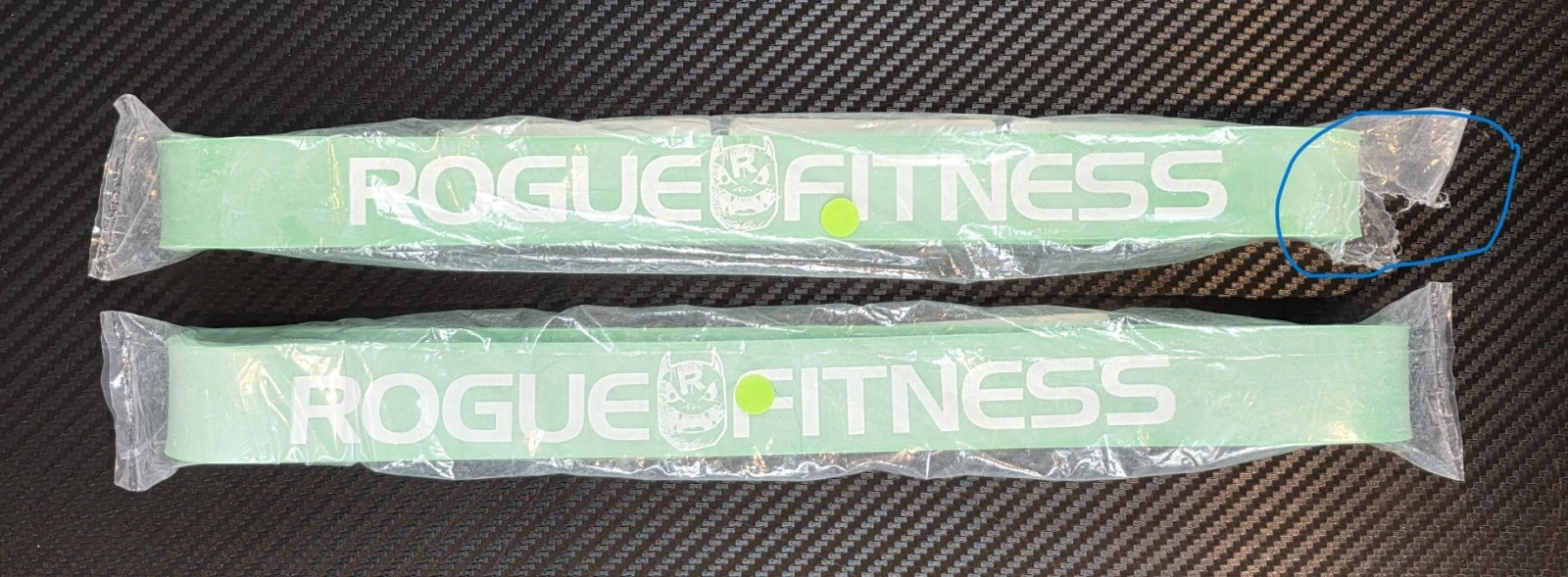 2x Rogue Fitness #3 RF 12" Shorty Light Green 1-1/8" Resistance Bands *Plz Read
