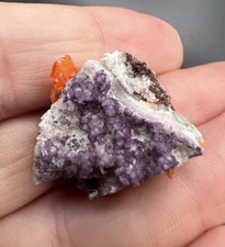Wulfenite and Fluorite from AZ    3/4"x 3/4"    Item Z036