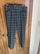 Plaid Haggar Expandomatic 36x29 Vintage 1970s Polyester Slacks Golf