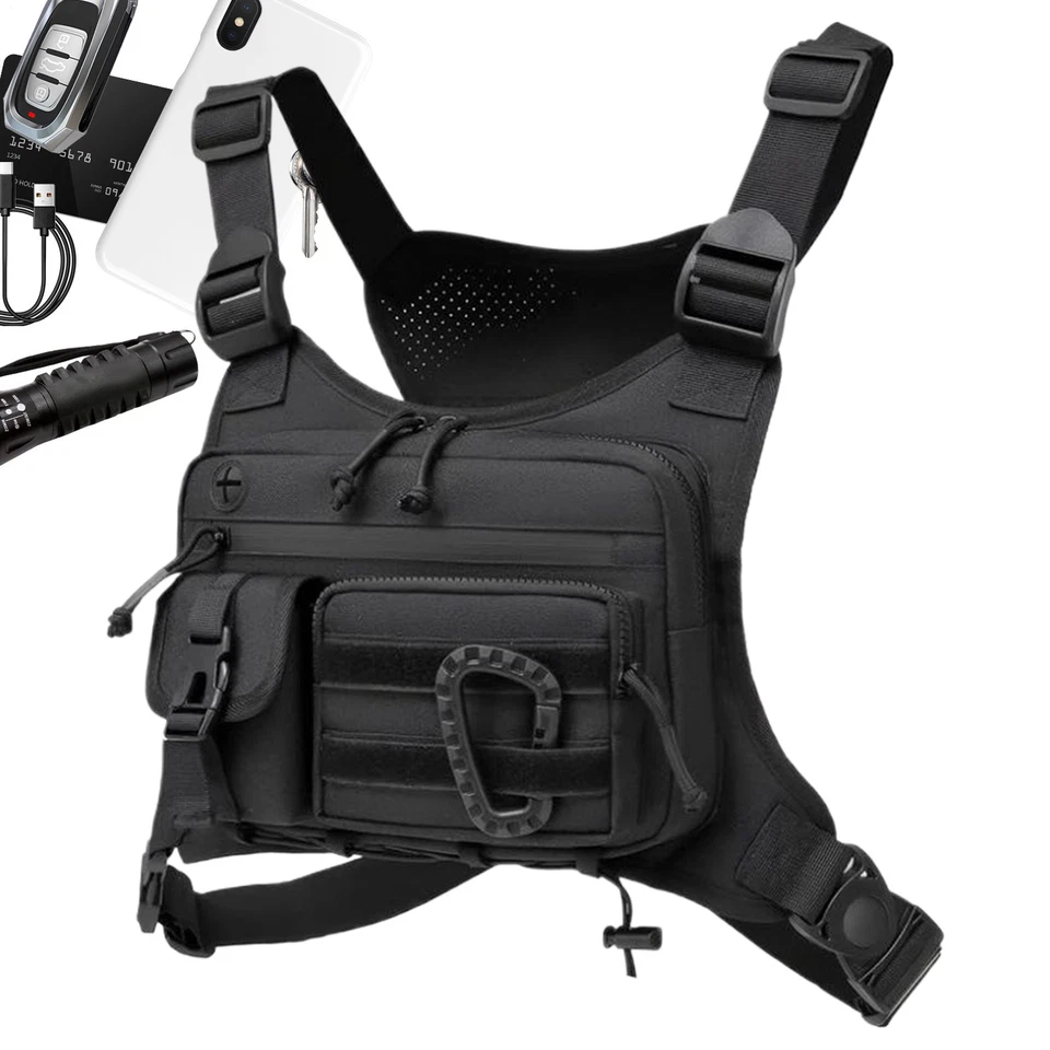 Deporte Correr Combate Pecho Plataforma Bolsa Frontal Kit de Reconocimiento Paquete Chaleco Protector  Foto 2 de 4