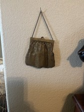   Bettye  Vintage Whiting  Davis Gold Metal Mesh Handbag with Chain